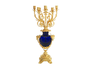 LUXURY FOUNDRY REGGIA 139B - Brass and glass candlestick _ Il Bronzetto